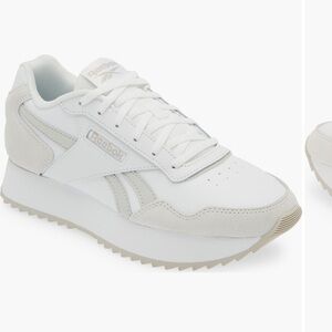 REEBOK Women’s Glide Ripple Double Platform Sneakers - White/Grey/Moonstone 7